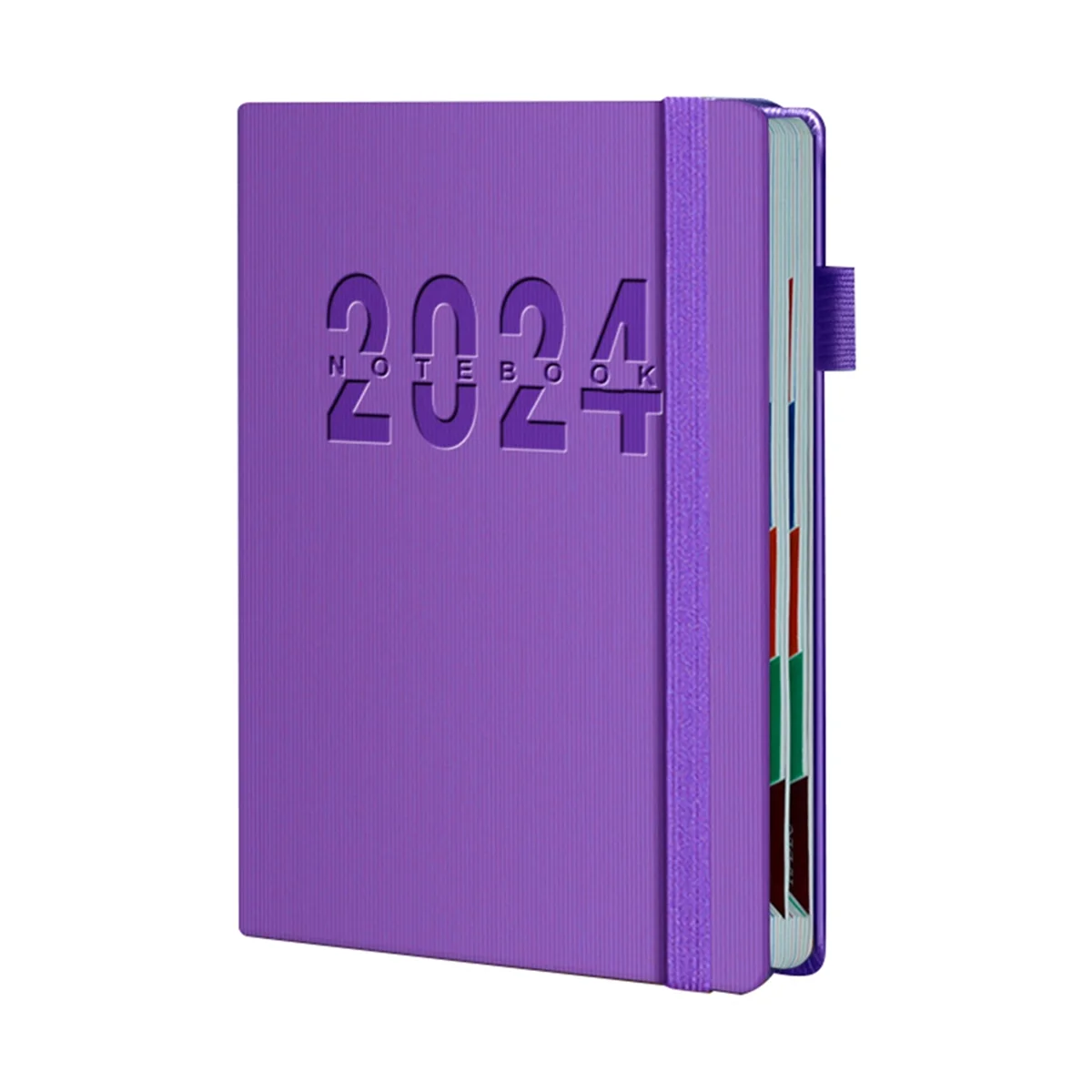 2024 Planning Notebook Plan Chinese Internal Page Notebook 365 Day Plan Calendar Schedule School Diary Book-Purple