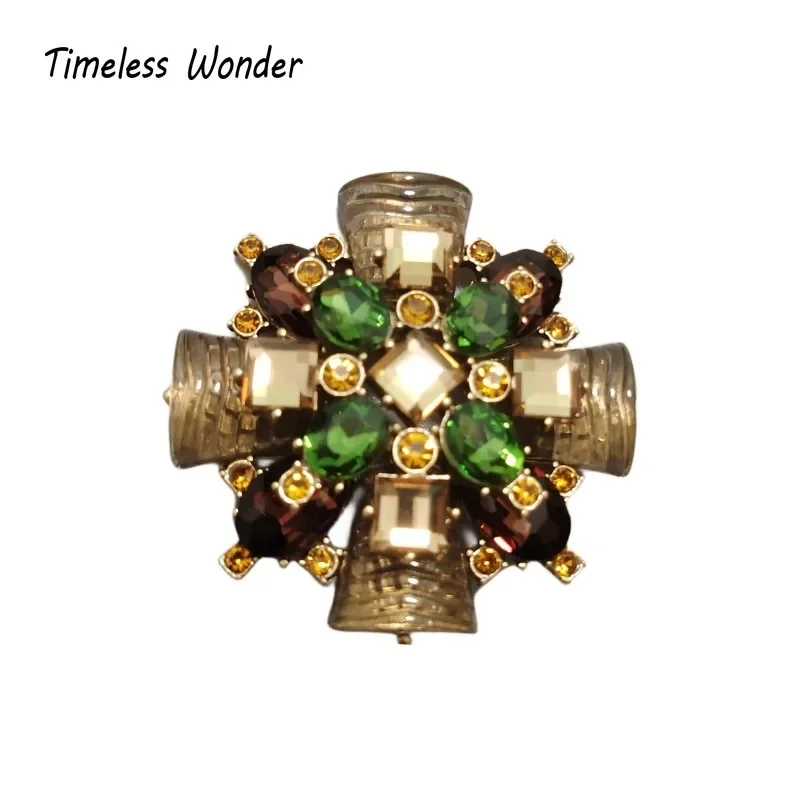 

Timeless Wonder Fancy Zircon Geo Cross Brooch Pins for Women Designer Jewelry Luxury Runway Bridal Gift Broches Rare 5352