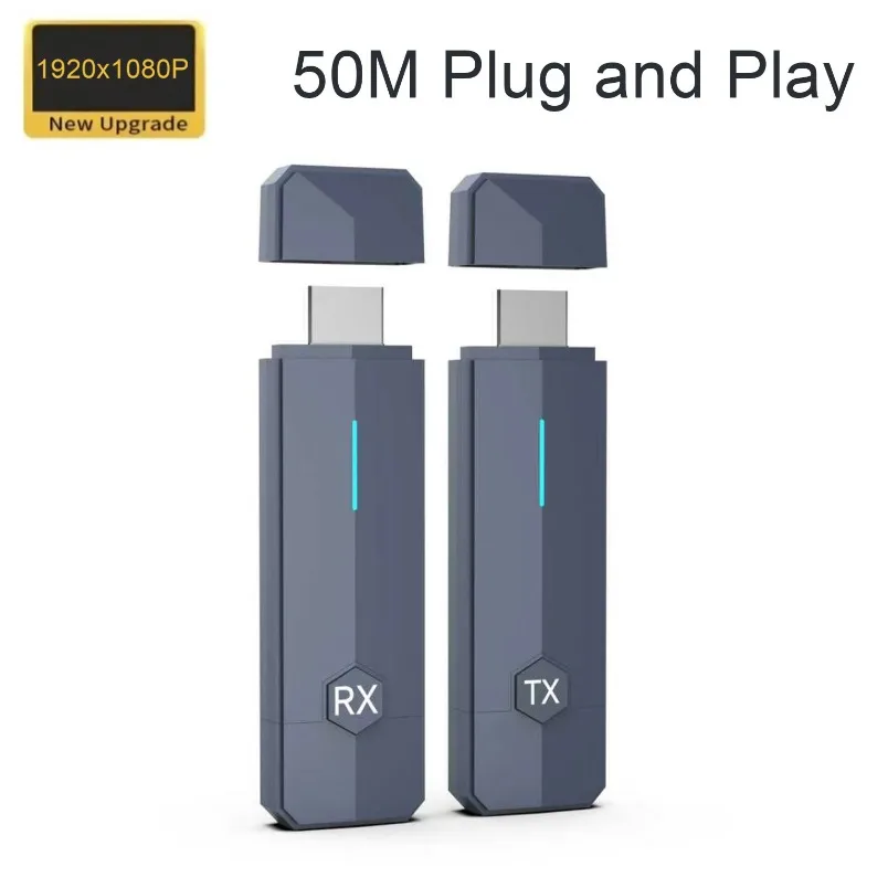 Wireless HDMI-Compatible Transmitter Receiver Kit Plug and Play No WiFi Needed 1080P 60Hz 60M for TV PC Laptop Camera Use Set