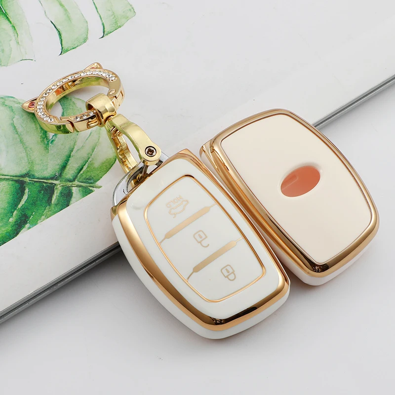 1 Pcs New TPU Car Key Case for Hyundai Santa Fe Santafe SM CM DM TM 2007 2008 2010 2013 2014 2016 2020 2021 Auto Accessories