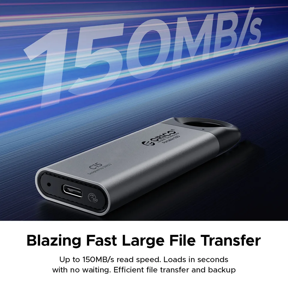 ORICO 1TB 外付け SSD 最大 150MB/S 吊り下げ穴デザイン ポータブル