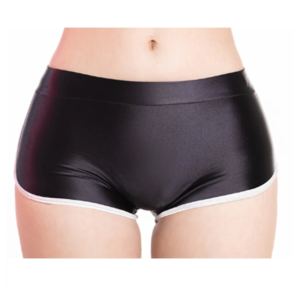 Women Shiny Safety Underpants Shorts Stretchy Yoga Shorts Seamless Underwear Smooth Ultra Thin Elastic Shorts