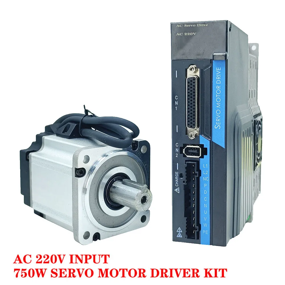 

CNC servo motor set 40/80 small AC 400W 750w controller driver using engraving and milling machine servo