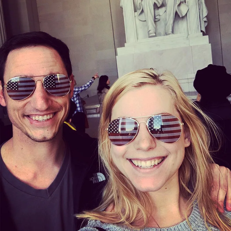 Lunettes de soleil décoratives National Feel pour hommes, lunettes de compétition sportive, fête de l'indépendance américaine, accessoires de cosplay, mode