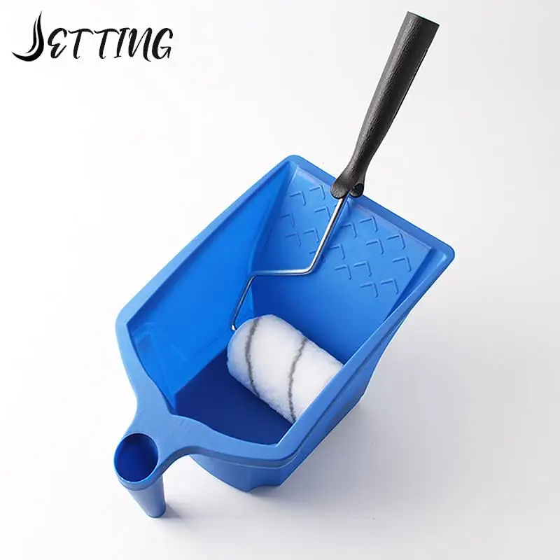 1Pcs Roller Brush Holding Paint Cup Blue Plastic Paint Tray Paint Tool Set New Material Convenient Construction