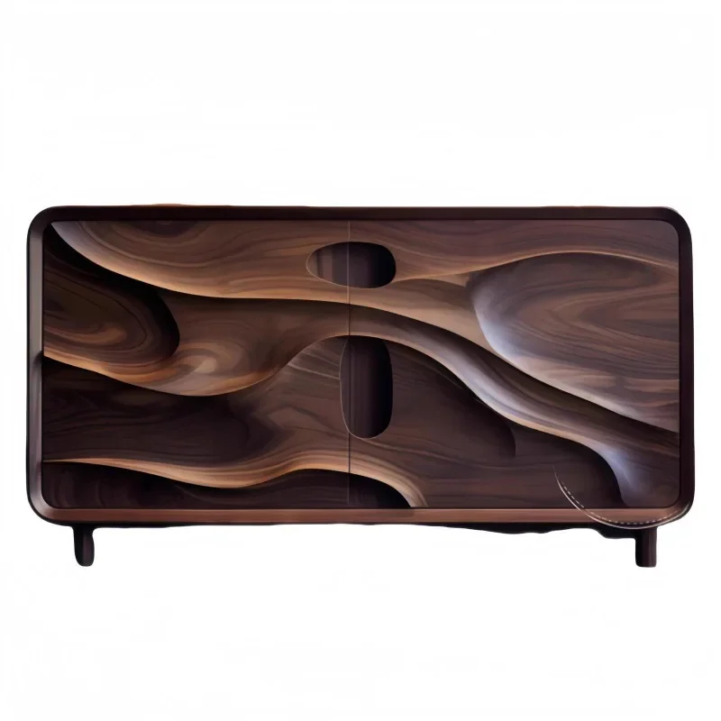 

North American black walnut dining side cabinet, villa clubhouse, homestay, solid wood locker, porch cabinet furniture