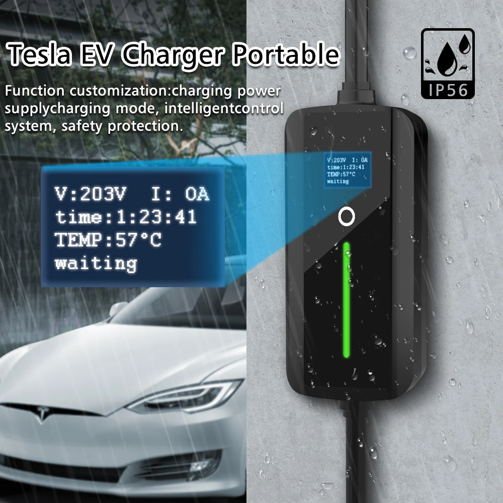 Портативное зарядное устройство LONLINK Tesla EV, 5 м, 32 А, 7 кВт, зарядный кабель EVSE, вилка 14-50, контроллер Wallbox, задержка зарядки для Tesla