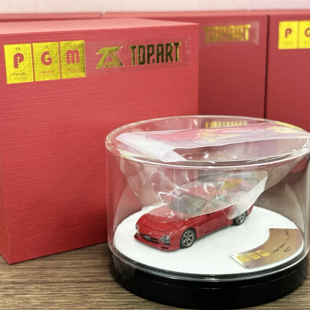 Ready stocks PGM 1/64 RX7 Red  Limited Edition Alloy Full-Open collectible Car Model