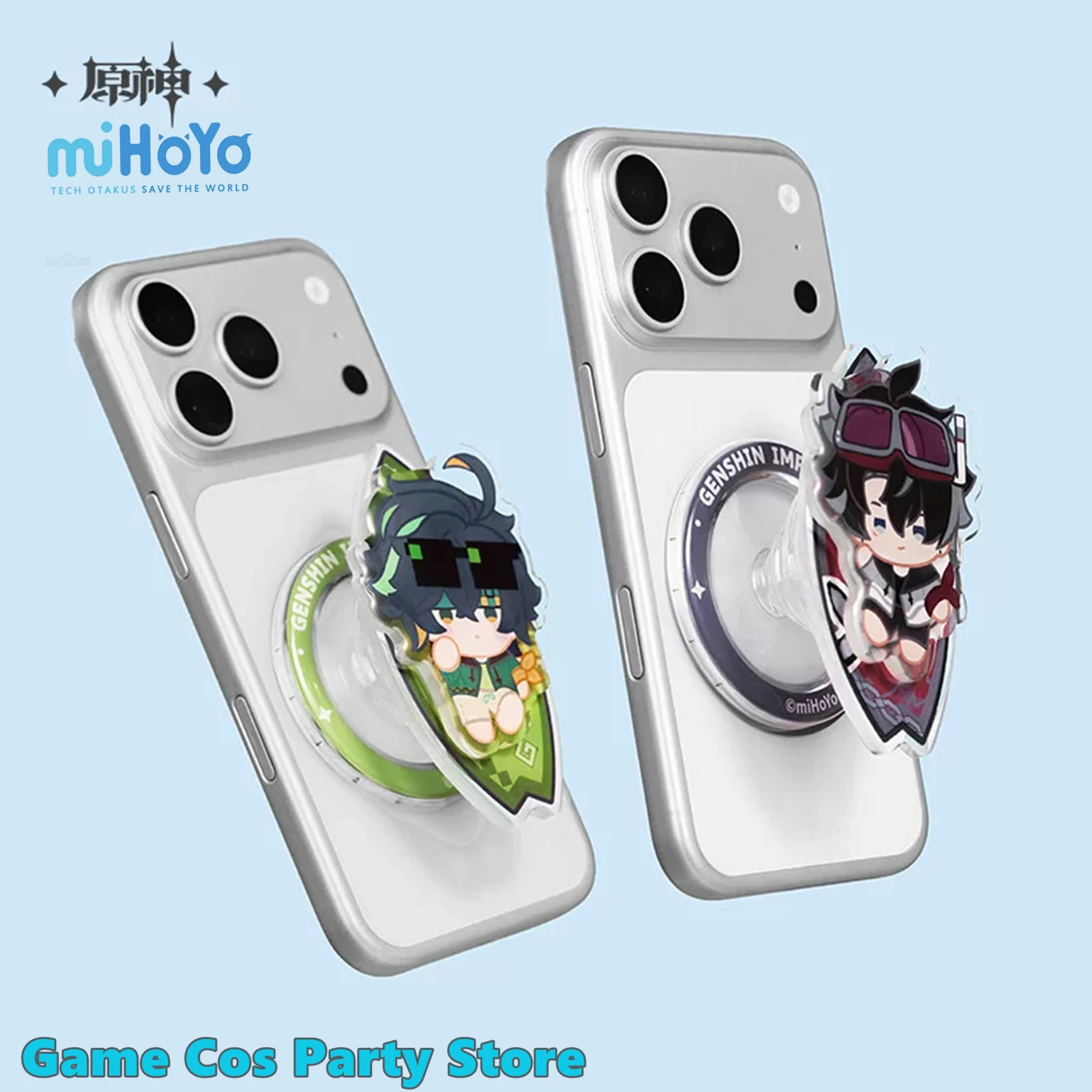 [Genuine] Genshin Impact Midsummer Party Series Phone Stand Anime Cosplay Diy Accessories Wriothesley Furina Cartoon Bracket