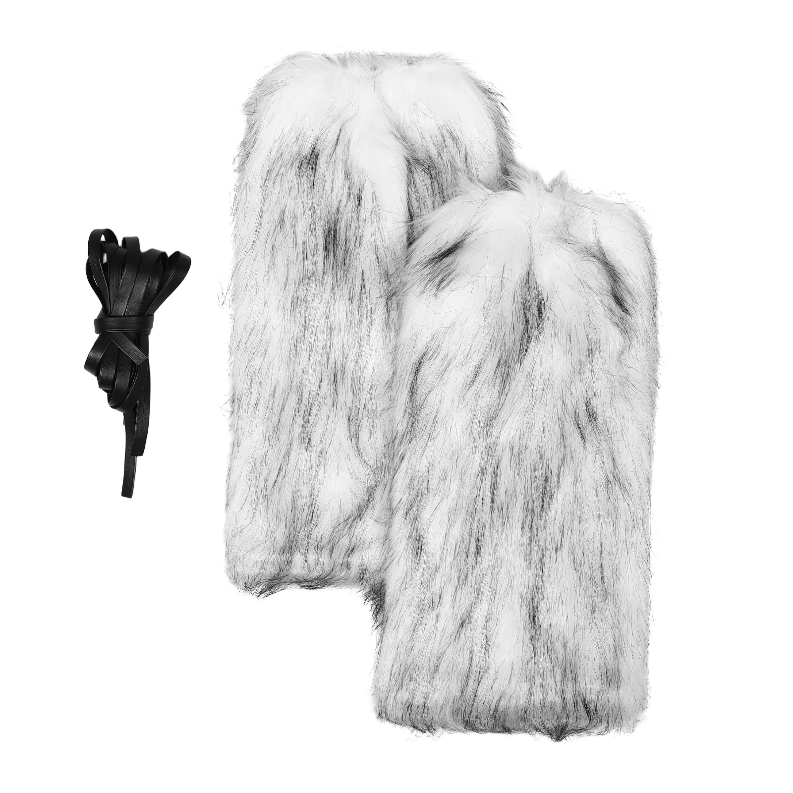 1Pair Viking Leg Wraps Medieval Design Warm Leg Covers Cosplay Costume Accessories 40cm Women Winter Boots Furry Costume Viking