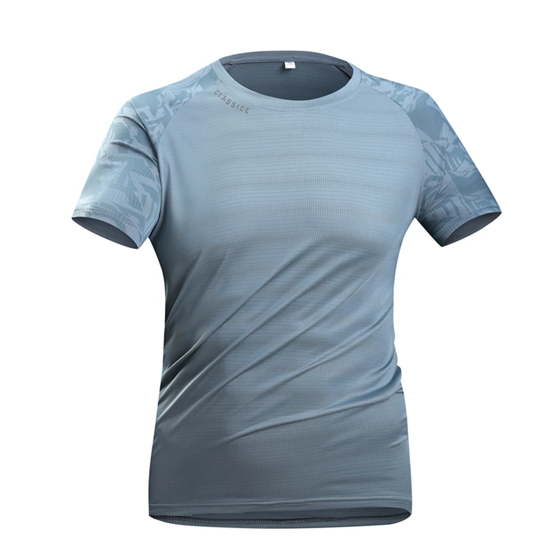 Quick-Drying Ice Silk T-Shirt Short-Sleeved Summer Running T-shirt Reflective Round Neck Men Comfortable Breathable Short Sleeve