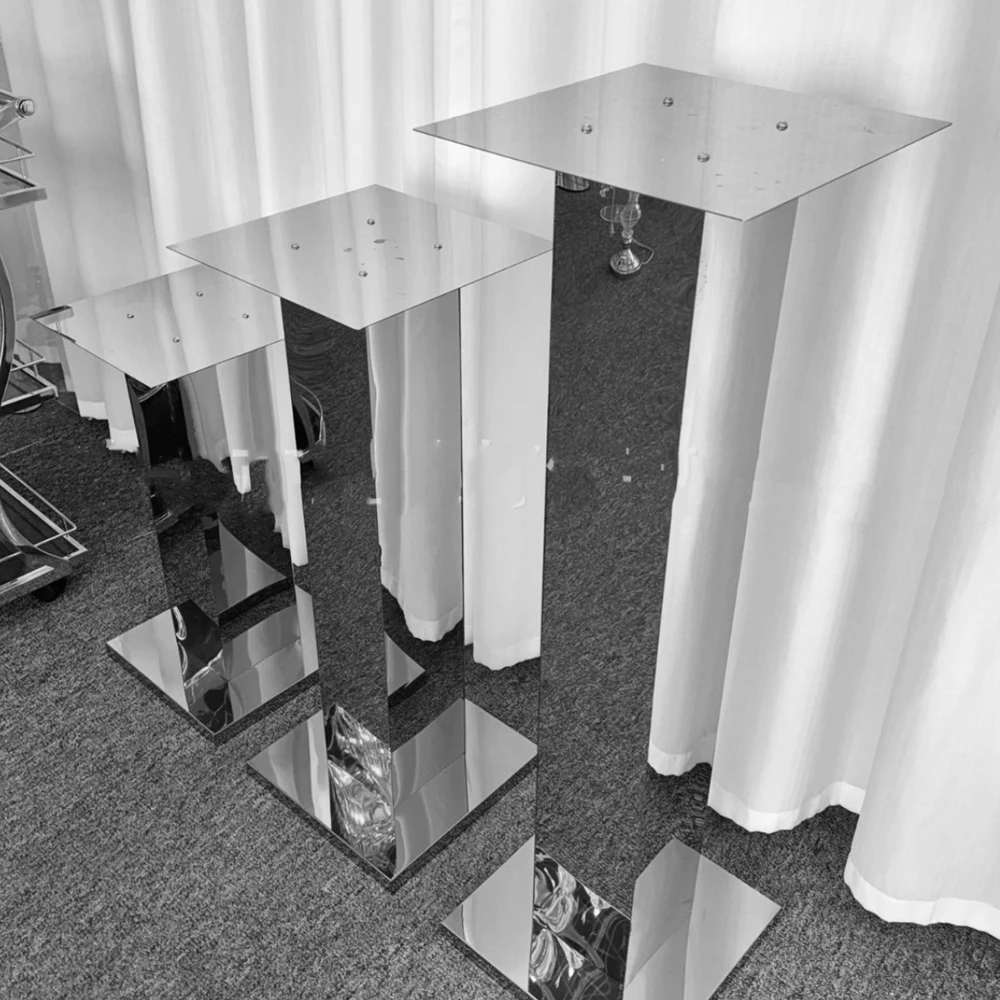 3-10pcs)20-120cm)Wedding Rounded Acrylic Mirror stand for Table Tops for Party Table Centerpiece