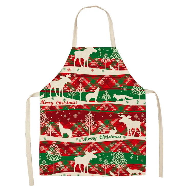 Merry Christmas Apron Ornament For Women Home Kitchen Accessories Natal Navidad 2023 New Year Gifts