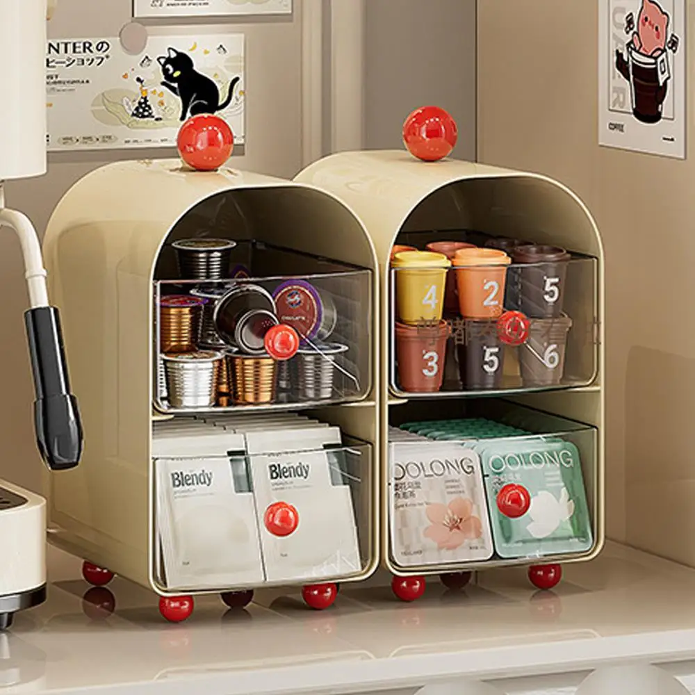 

Multilayer Capsule Coffee Organizer Desktop Storage Organizer Corner Tea Bag Storage Box Multifunctional Drawer Storage Rack