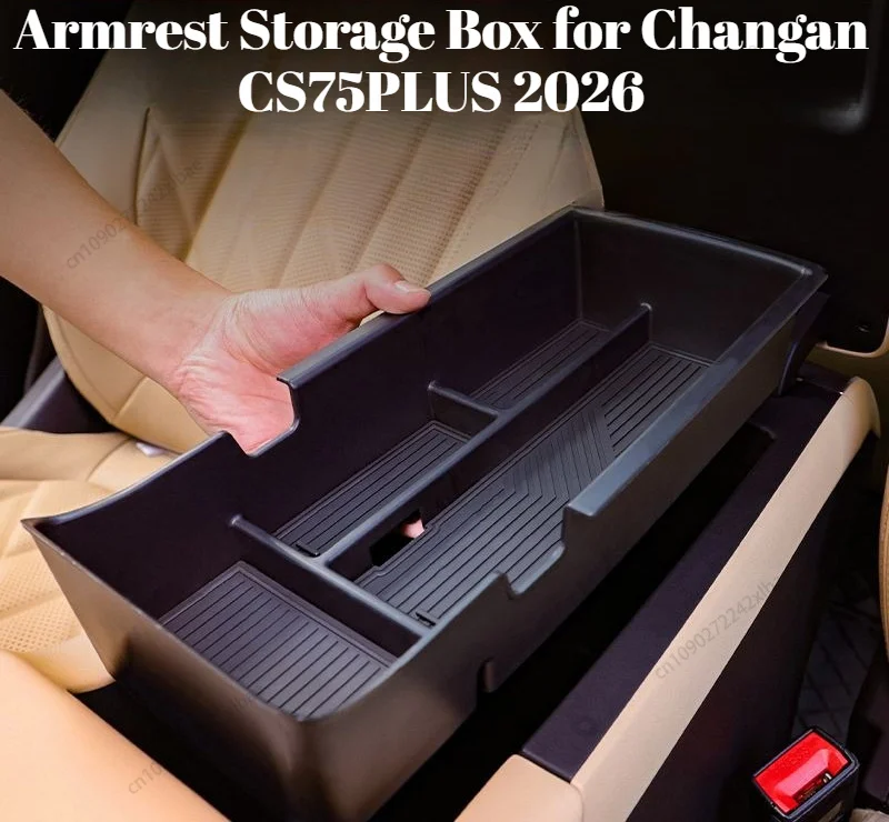 Center Console Armrest Storage Organizer Tray for Changan CS75PLUS 2026, Car Interior Decor Storage Accessories Stowing Tidying