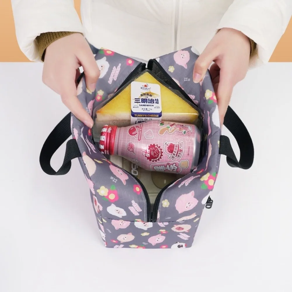 Niedliche, auslaufsichere Lunch-Tasche, isolierte Kühltasche mit großem Fassungsvermögen, wiederverwendbare, verdickte, isolierte Lunchbox für Studenten – Detail 6