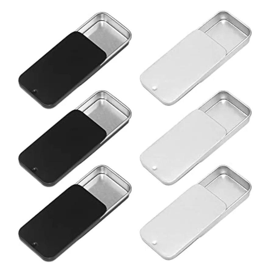 

Empty Slide Top Tin Containers for Lip Balm, Crafts, Storage Kit -.25oz, 6 Pack