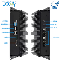 XCY Industrial Mini PC with N100 Support WiFi Linux Fanless Computer with 2xUSB3.0 4xUSB2.0 1xHDMI2.0 1xDP1.4 Windows10 Ready