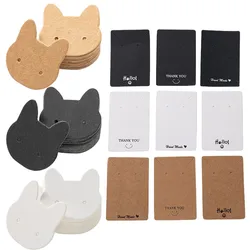 50Pc Brown Cat Card Blank Kraft Paper Price Tags DIY Jewelry Earring Necklace Display Cardboard Packaging Small Busine Wholesale