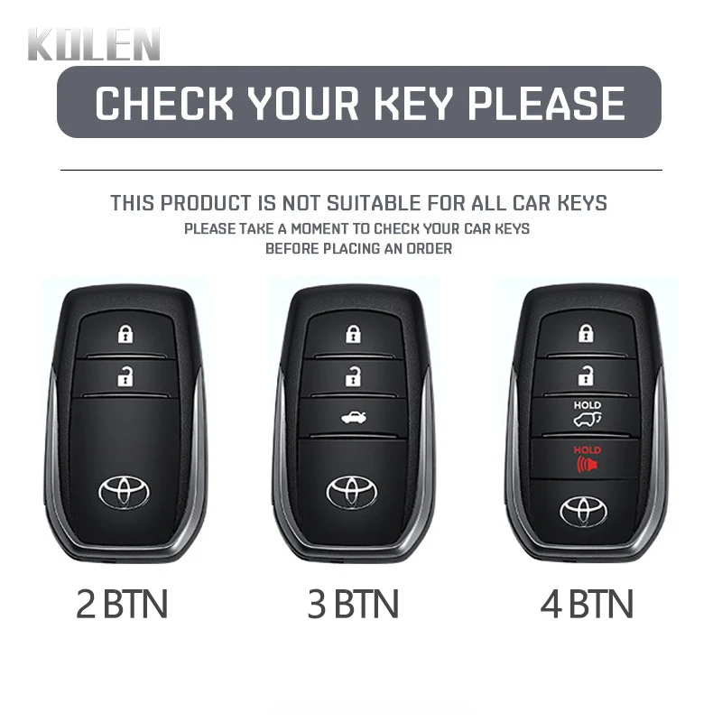 ABS Carbon Fiber Style Car Key Case Cover For Toyota CHR Hilux Fortuner Land Cruiser 200 Camry Corolla Crown RAV4 Highland Shell