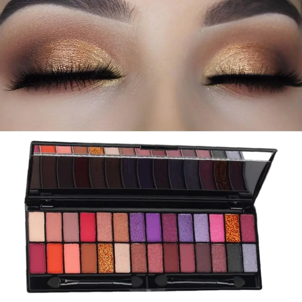 Paleta Cieni do Powiek Rainbow 28 Kolorów Brokatowe Połyskujące Matowe Pigmenty Łatwe do Blendowania do Makijażu Salonowego i Domowego