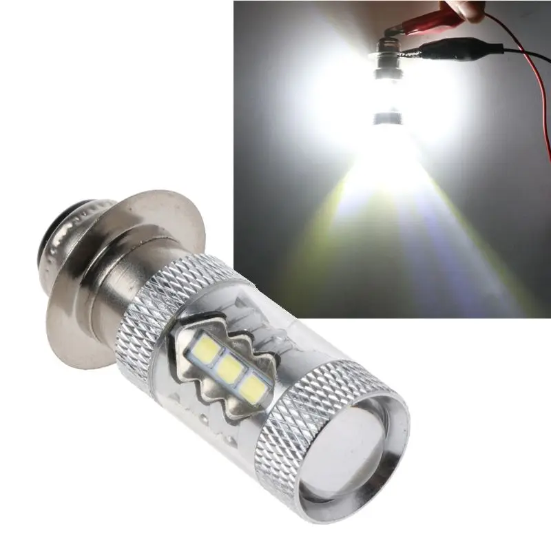 Bike Motorcycle Headlight Lamp Fog Lights Bulb PX15D H6 80W 6500K 16 LED Daytime Running Light