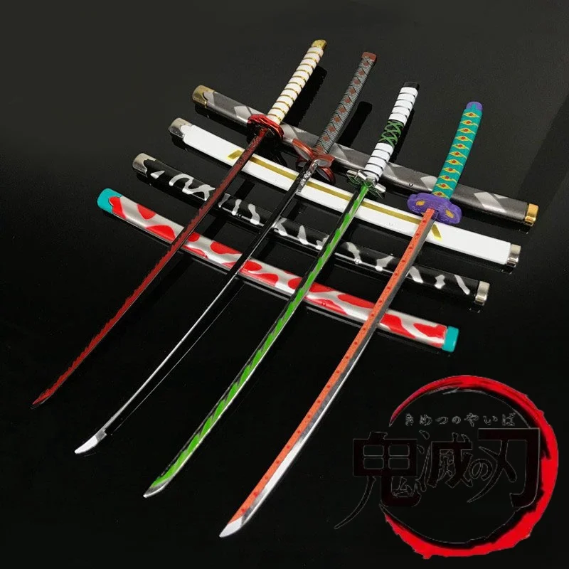 25cm Demon Slayer Katana Swords Kimetsu No Yaiba Samurai Sword Real Size Japanese Katana Anime Cosplay Prop Home Decoration