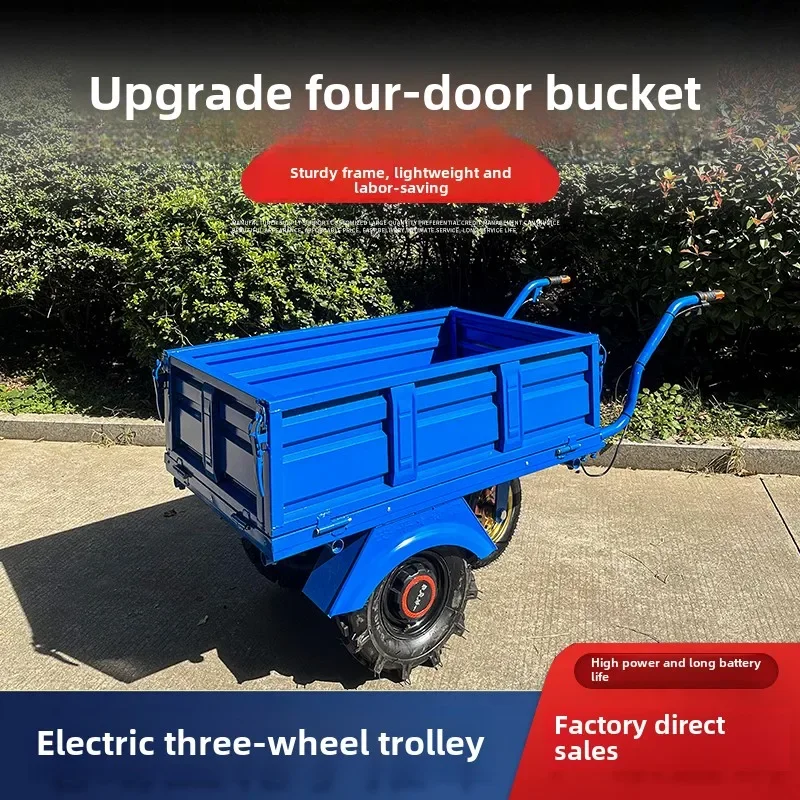 LYN Agricultural three-wheel with bucket trolley Household double-wheel truck Orchard climbing transportation