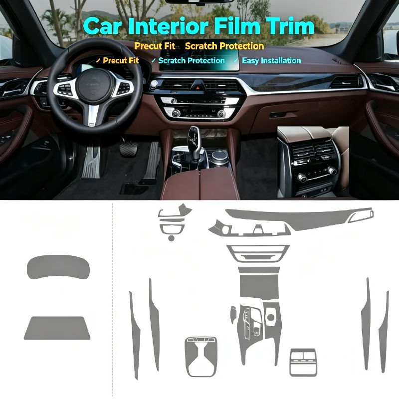 For 21-23 BMW  5 Series 525Li center console gear shifter navigation console interior transparent anti-scratch protective film