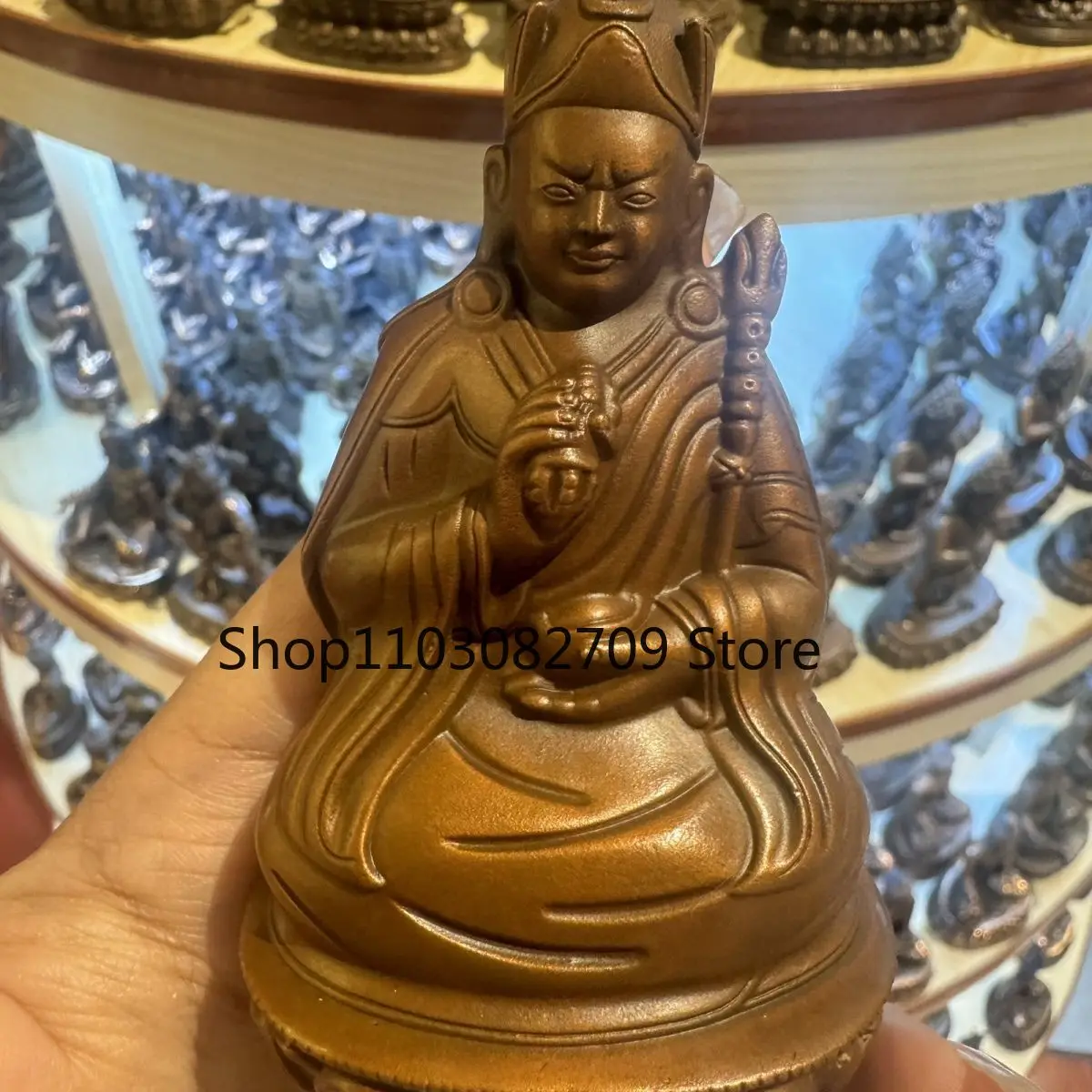 Pure copper 2024 Lianshi fa Association commemorative model the same 10cm Buddha statue of Master Lianshou is offered at home