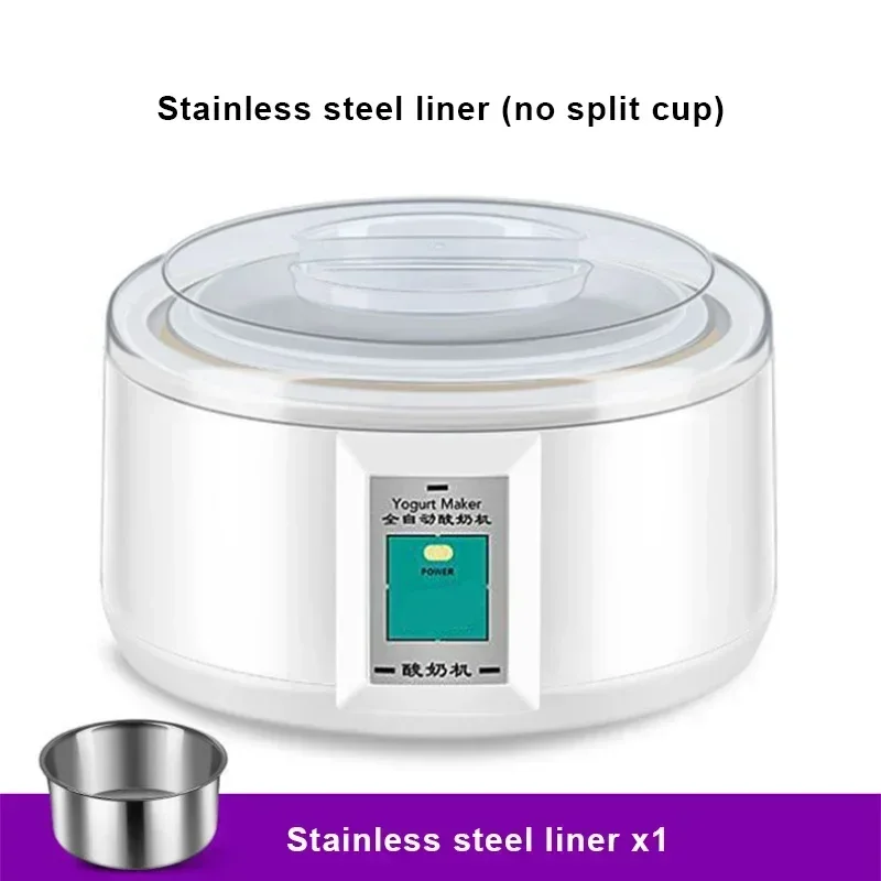 2026-2-Home Appliances 1.5L Yogurt Maker Stainless Steel Yogurt Machine 220V Rice Wine Natto Fermentation Machine Full Automatic