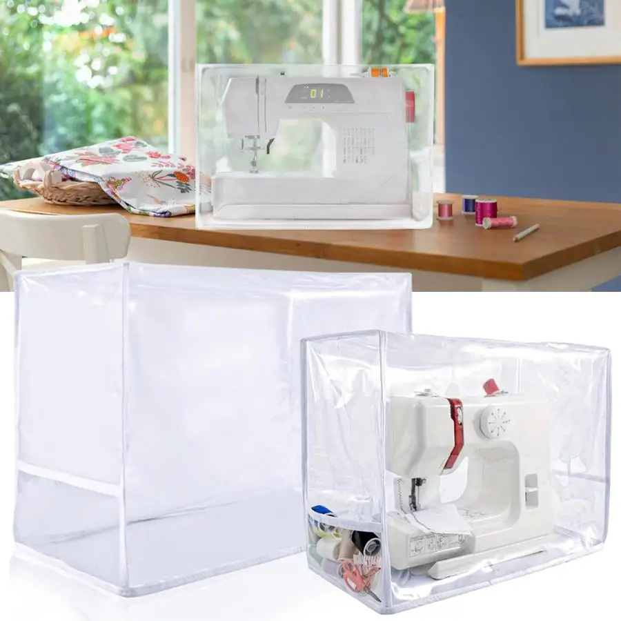 1pc Household Sewing Machine Dust Cover, PVC Shell with Side Pocket for Thread Spools and Sewing Tools for Home Sewing Gear XJM