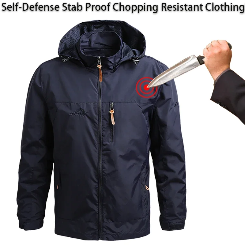 

Military tactical anti stab anti chopping jacket 5-color hood full body protection flexible hidden polymer composite safety clot