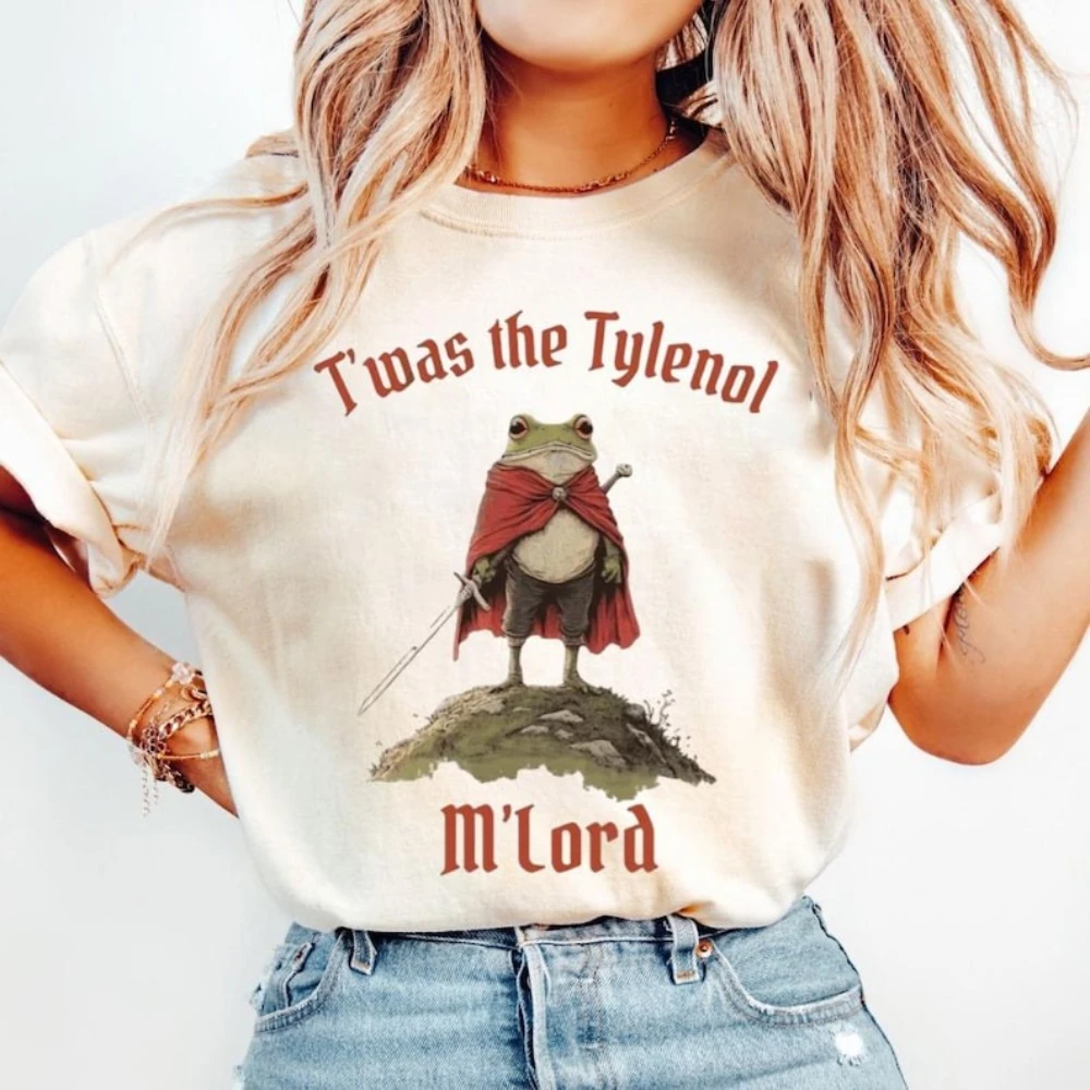 Twas The Tylenol M'lord Graphic T Shirts Rage Against The Machine Portland Frog Protest T Shirt Woman Man Cotton Short-sleev