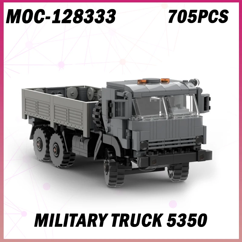 

705PCS MOC-128333 Military War Series Military Truck 5350 Building Block Model Brick Set Soldier Corps Army DIY Creative Gifts