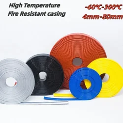 High Temperature Resistant Fiberglass Tube Silicone Resin Coated Glass Fiber Fire Retardant Casing Pipe Braided Fireproof Sleeve