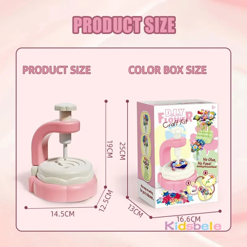 Kit de artesanato de flores DIY com máquina de prensagem - o presente de aniversário perfeito para meninas brinquedo de quebra-cabeça de flores de tecido criativo