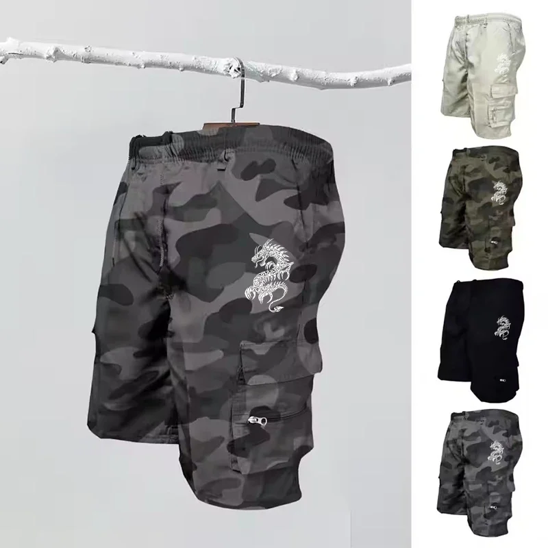 

Men's Outdoor Jogging Summer Elastic Waist Cargo Shorts Multi Pockets Trend Sweatpants