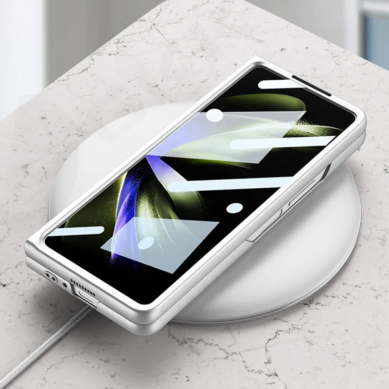 Original GKK Grip Case For Samsung Galaxy Z Fold 5 ZFold5 Stretch Wristband Band With Glass Film Protector Matte Hard PC Cover