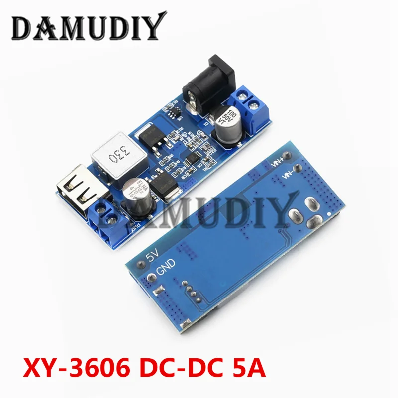 5pcs/1pc DC 5A Step-down Power Supply Module 24V/12V Wide Voltage 9-36V to 5V Power Converter XY-3606