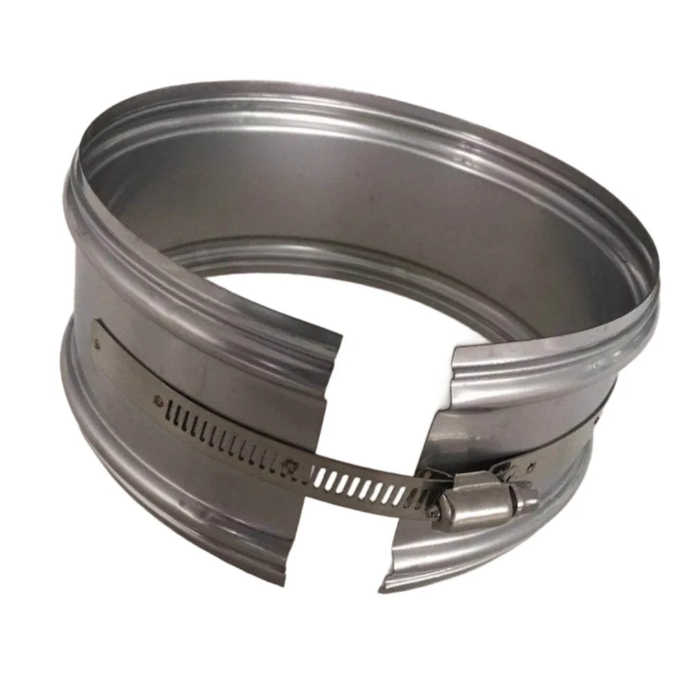 Adjustable Stainless Steel Smoke Pipe Clamp High-Temp Resistant Decorative Band For Fireplace Stove Flue Connector 125/150mm