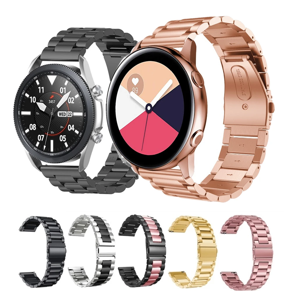 Pasek ze stali nierdzewnej do Samsung Galaxy Watch3 41mm 45mm aktywny 2 zegarek 42mm 46mm metalowa bransoletka do zegarków sportowych S3