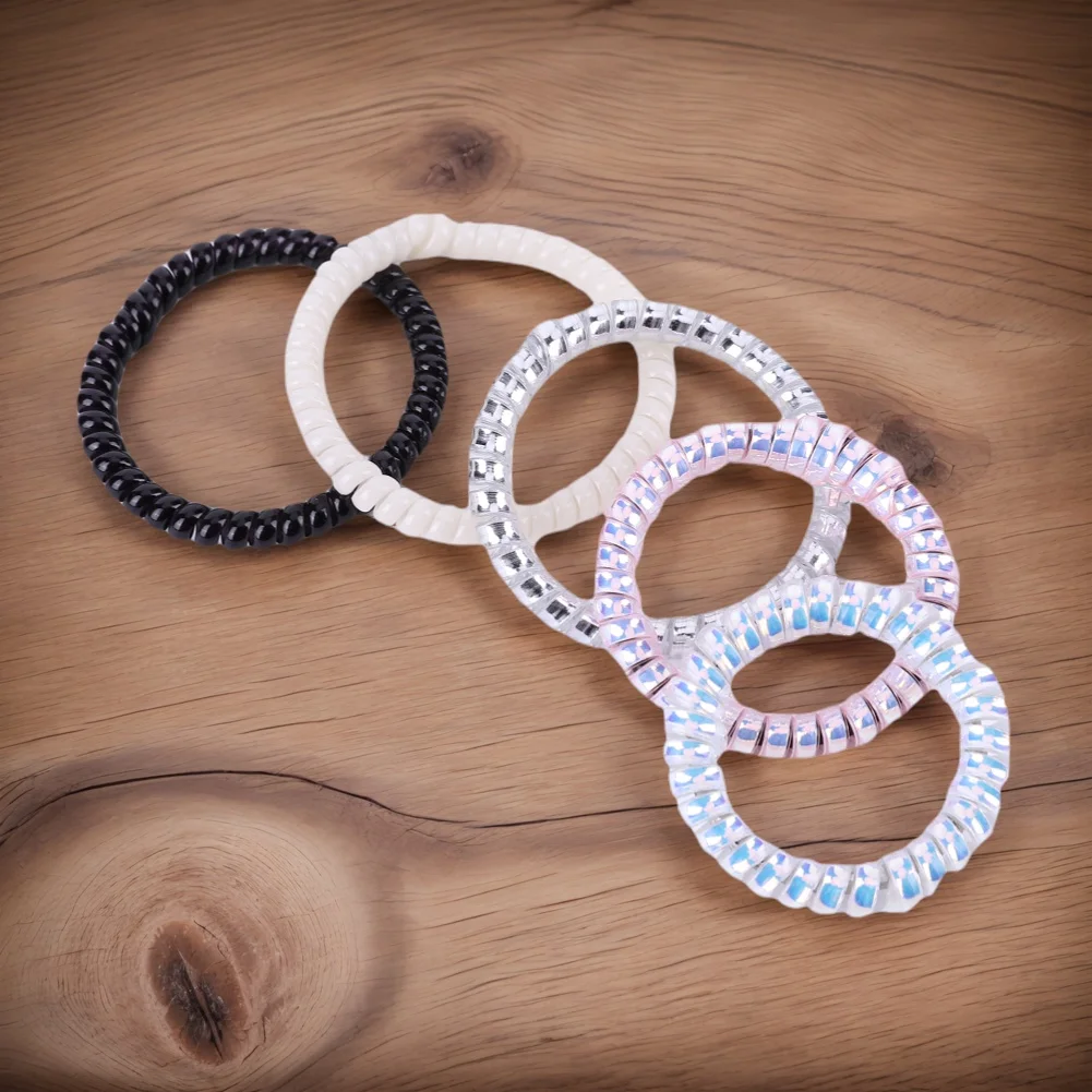 

5Pcs Idol Doll Plastic Keychain Winding Rope Multi-Colored Protection Ring Anti Lost Coil Winding Fixed Rope for Dolls Pendants