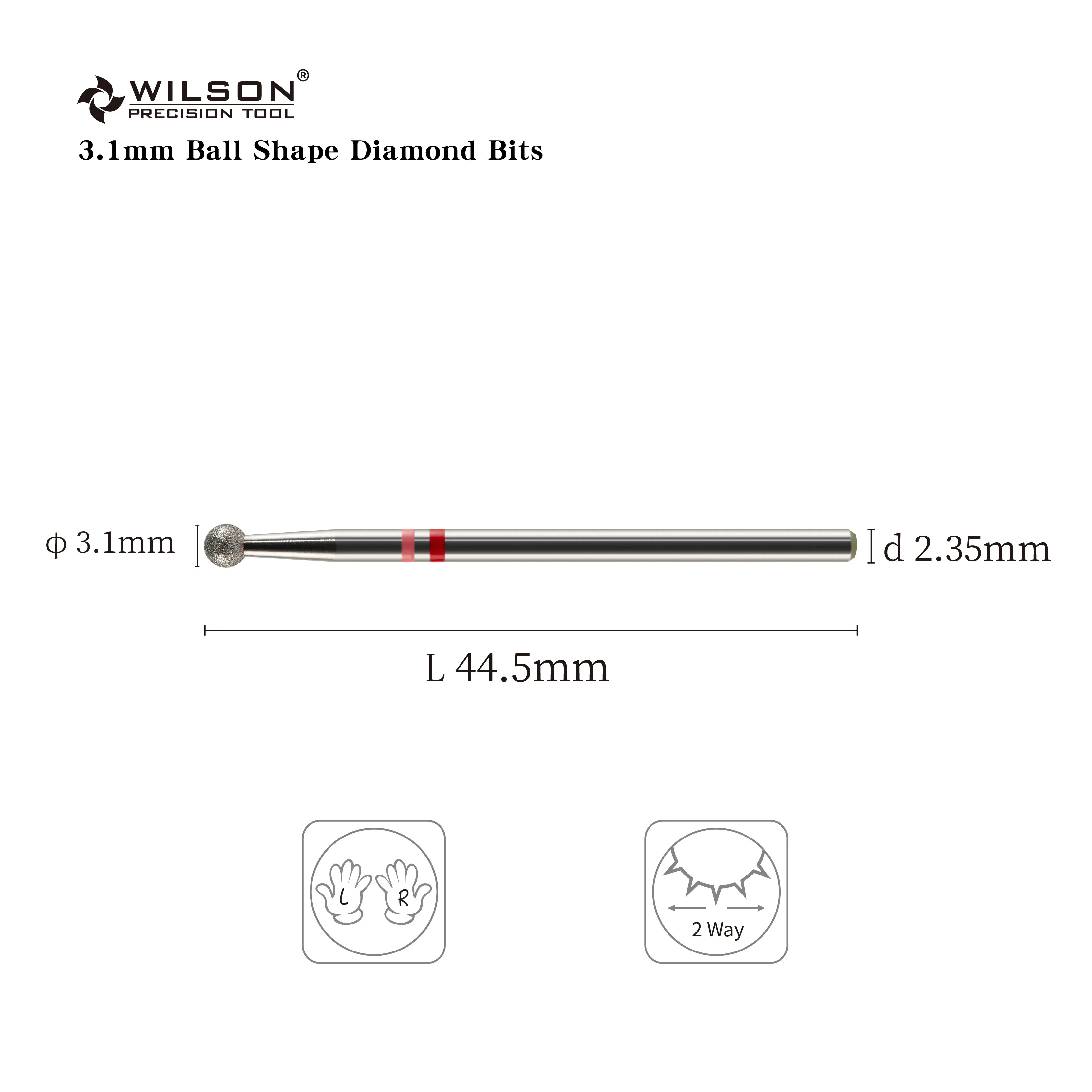 WILSON Natural Diamond Bits-Acessórios para unhas Ferramentas Manicure Brocas removem cutícula bits