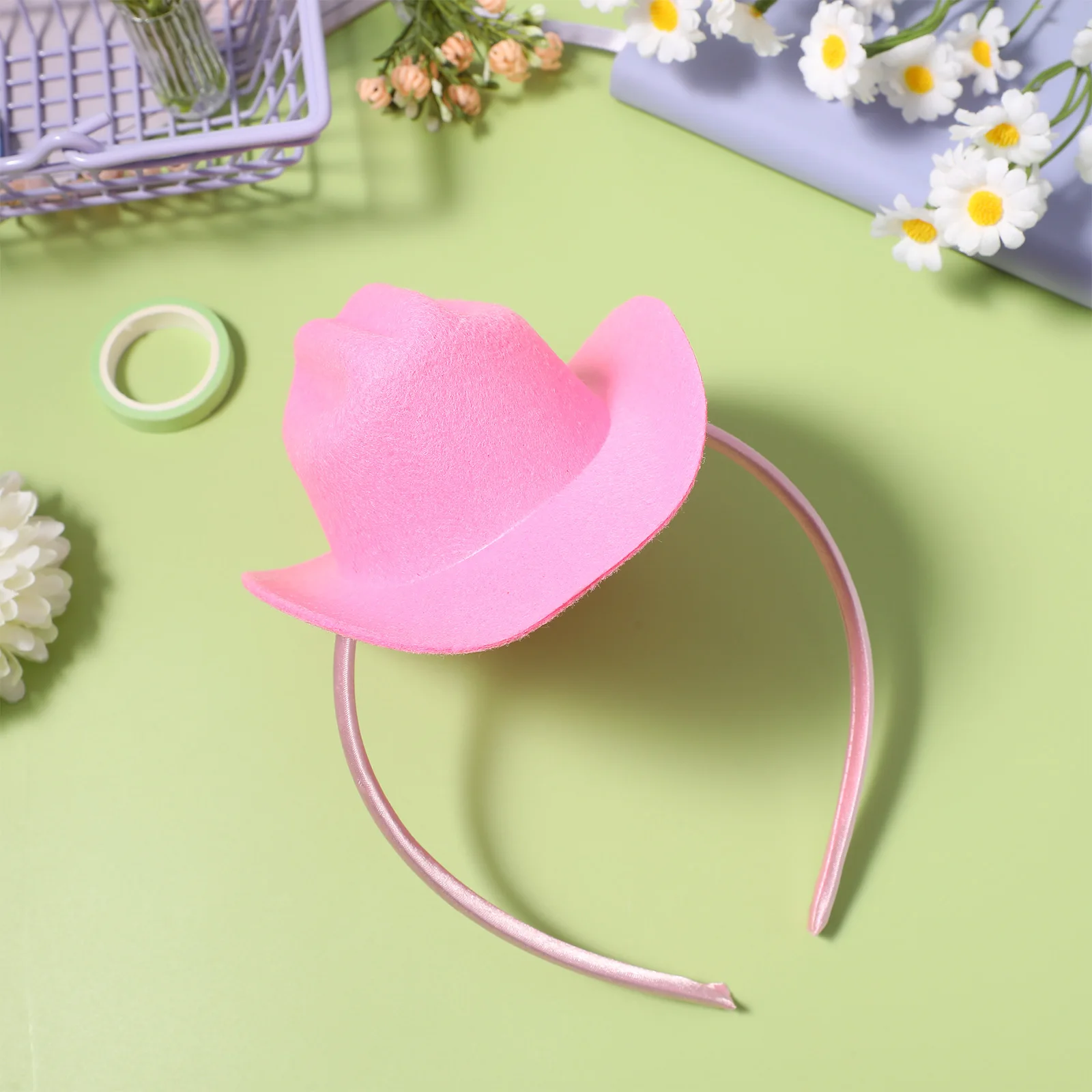 

Mini Cowgirl Hat Headband Cute Cowboy Polyester Fashionable Comfortable Multi-functional Versatile Party