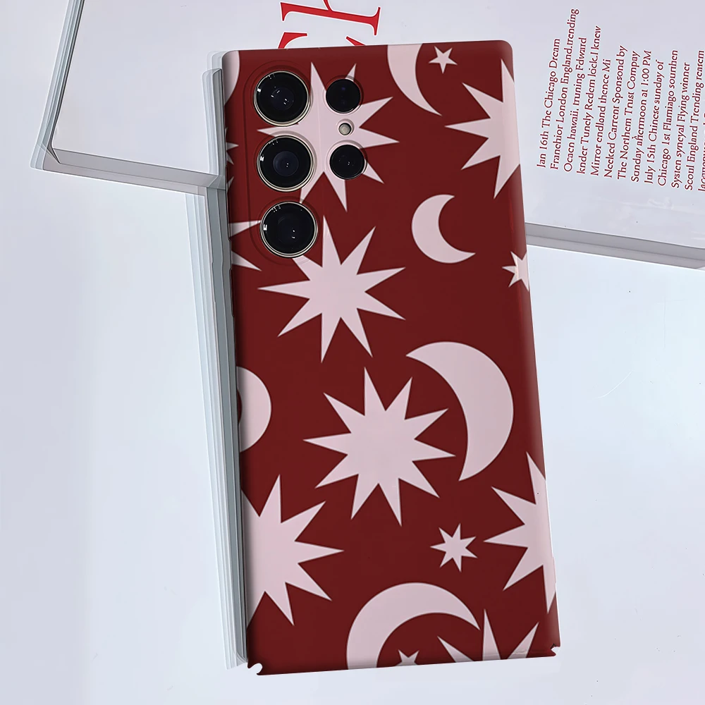 Star Geometry Phone Case for Samsung Galaxy S25 Ultra S24 S23 Ultra Plus Shockproof Double Layer Back Cover