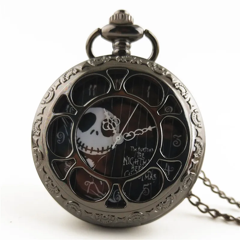 Reloj de bolsillo de cuarzo para hombre, reloj pequeño con colgante de caja redonda, cadena exquisita, regalo de Halloween, nuevo