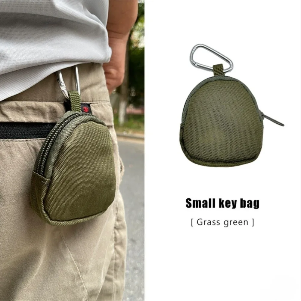 New Mini Keychain Pouch with Keyring Solid Color Coin Purse Waterproof Coin Storage Key Wallet Holder Outdoor