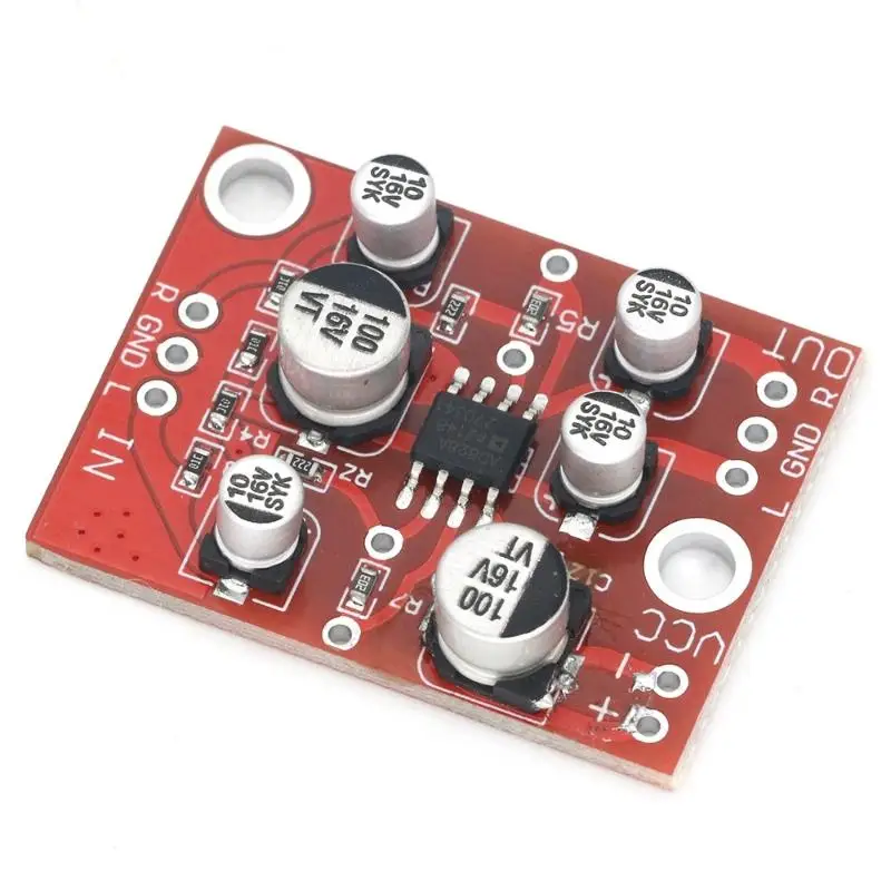 AD828 Stereo Preamp Power Amplifier Board DC5V-15V 12V Low Noise Preamplifier Module for DIY Audio Projects