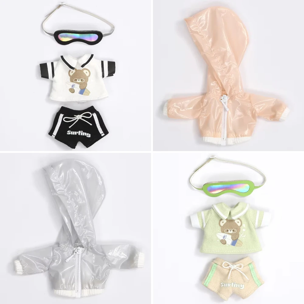 Ob11 Doll Sun Protection Summer Clothing + Eye Mask + Shorts  Bear T-Shirt Clothing for Molly,Obitsu 11,GSC,YMY,1/12 Bjd Shoes